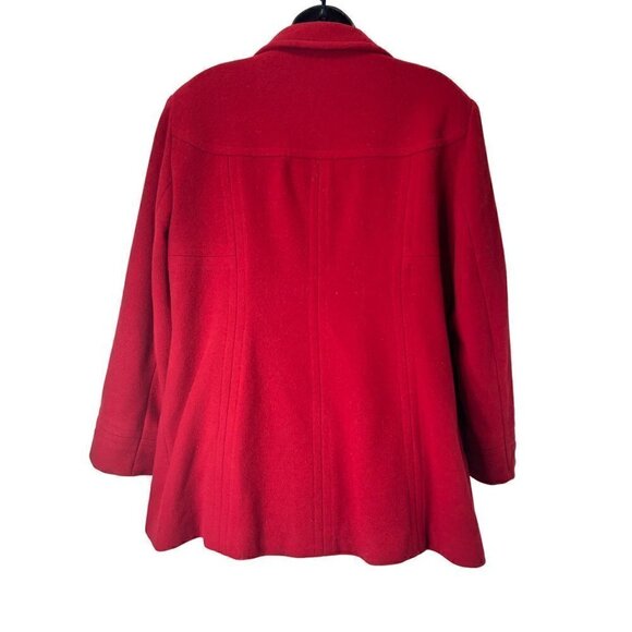 Jason Kole Wool Blend Coat L Single Breasted Lined Car Coat Red Capsule Office - Picture 3 of 6